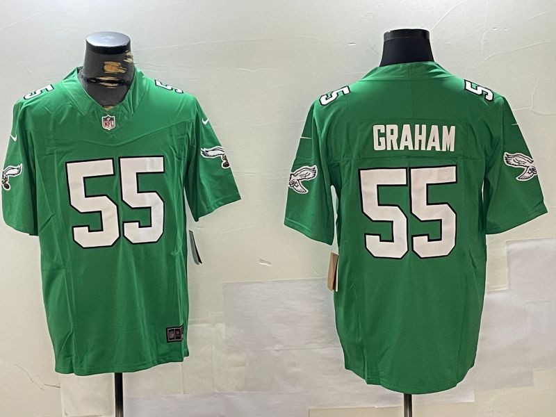 Men Philadelphia Eagles #55 Graham Green Throwback 2024 Nike Vapor Limited NFL Jersey style 1